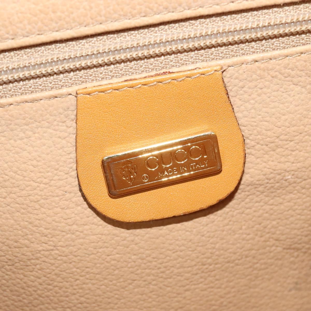 GUCCI Shoulder Bag Canvas Leather Brown Gold Auth ep10464