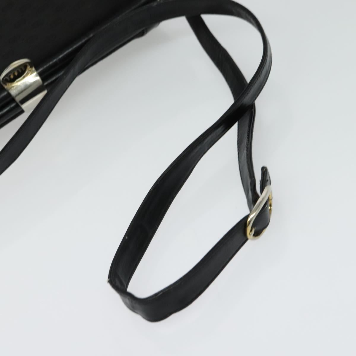 GUCCI Micro GG Canvas Shoulder Bag Leather Gold Black Auth ep10465