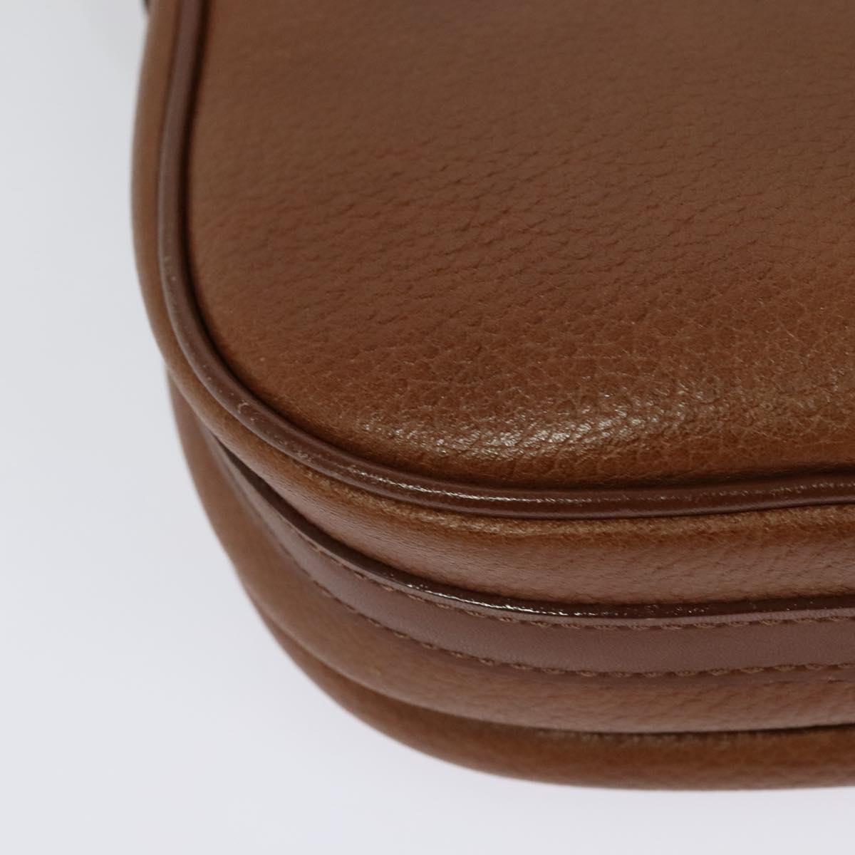 Burberrys Shoulder Bag Leather Brown Gold Auth ep10468