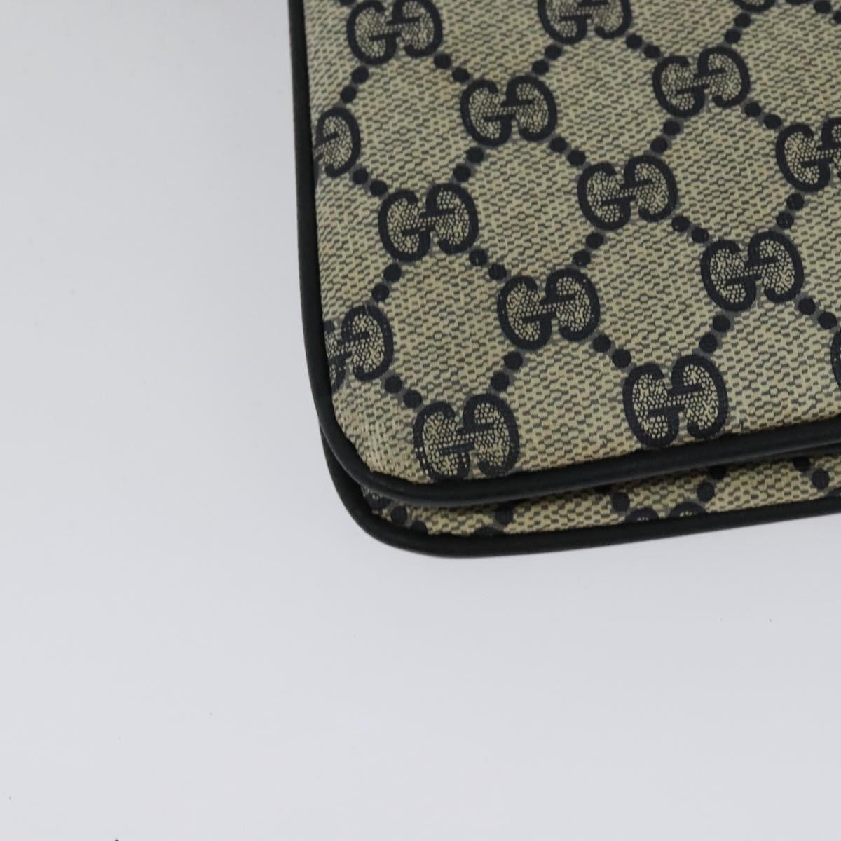 GUCCI GG Supreme Sherry Line Shoulder Bag PVC Navy Gold 41 02 013 Auth ep10484