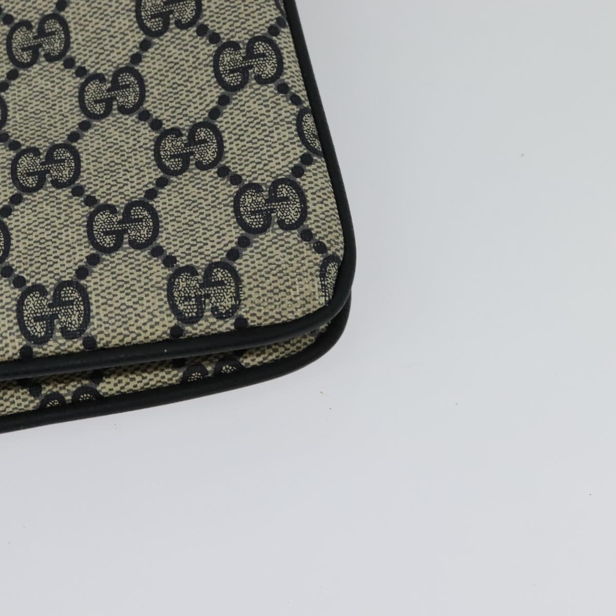 GUCCI GG Supreme Sherry Line Shoulder Bag PVC Navy Gold 41 02 013 Auth ep10484