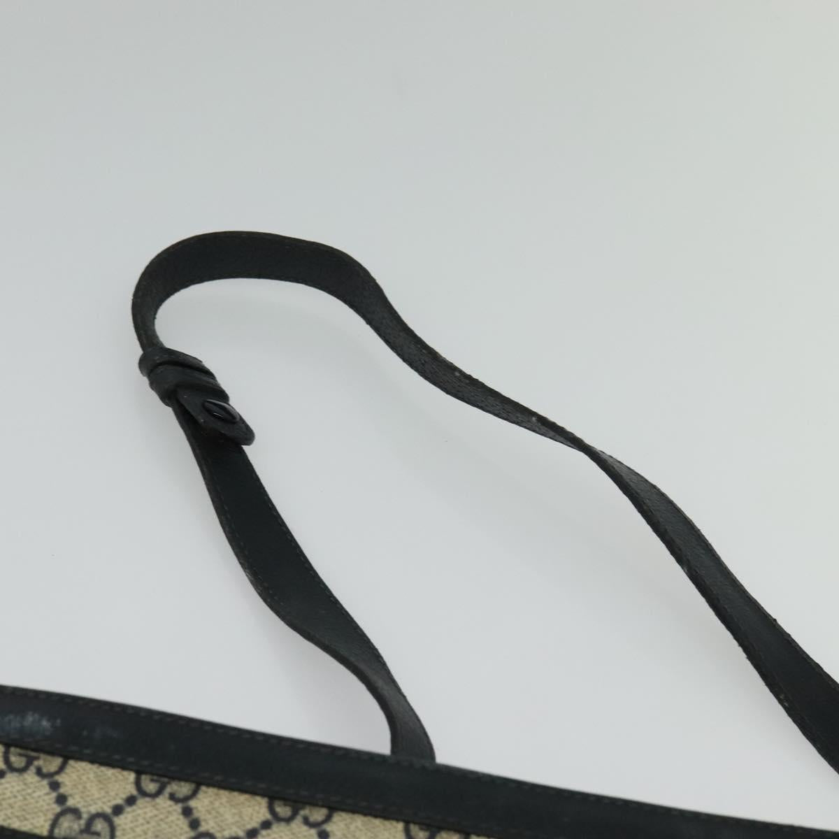 GUCCI GG Supreme Sherry Line Shoulder Bag PVC Navy Gold 41 02 013 Auth ep10484