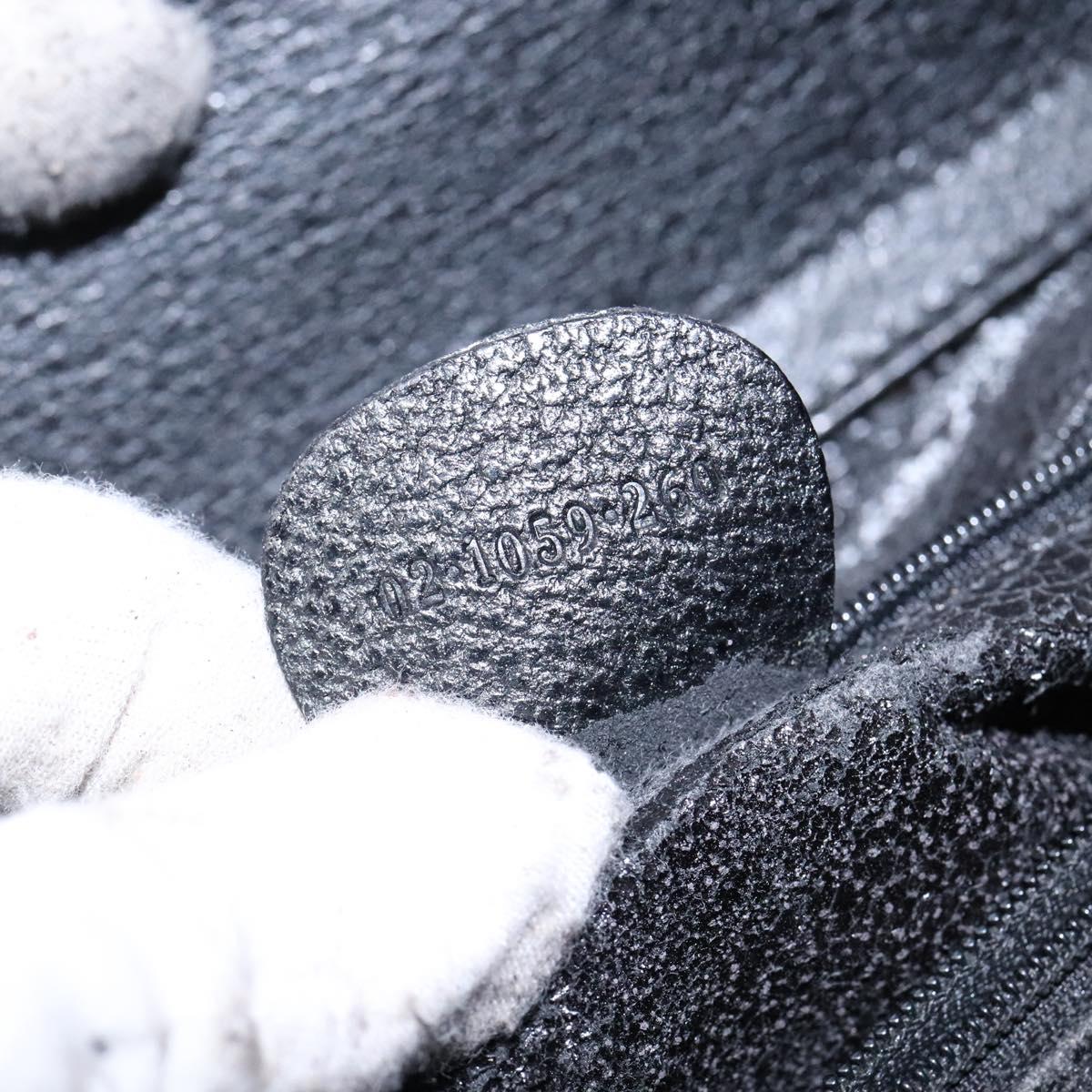 GUCCI Bamboo Hand Bag Leather Black Gold Auth ep10488