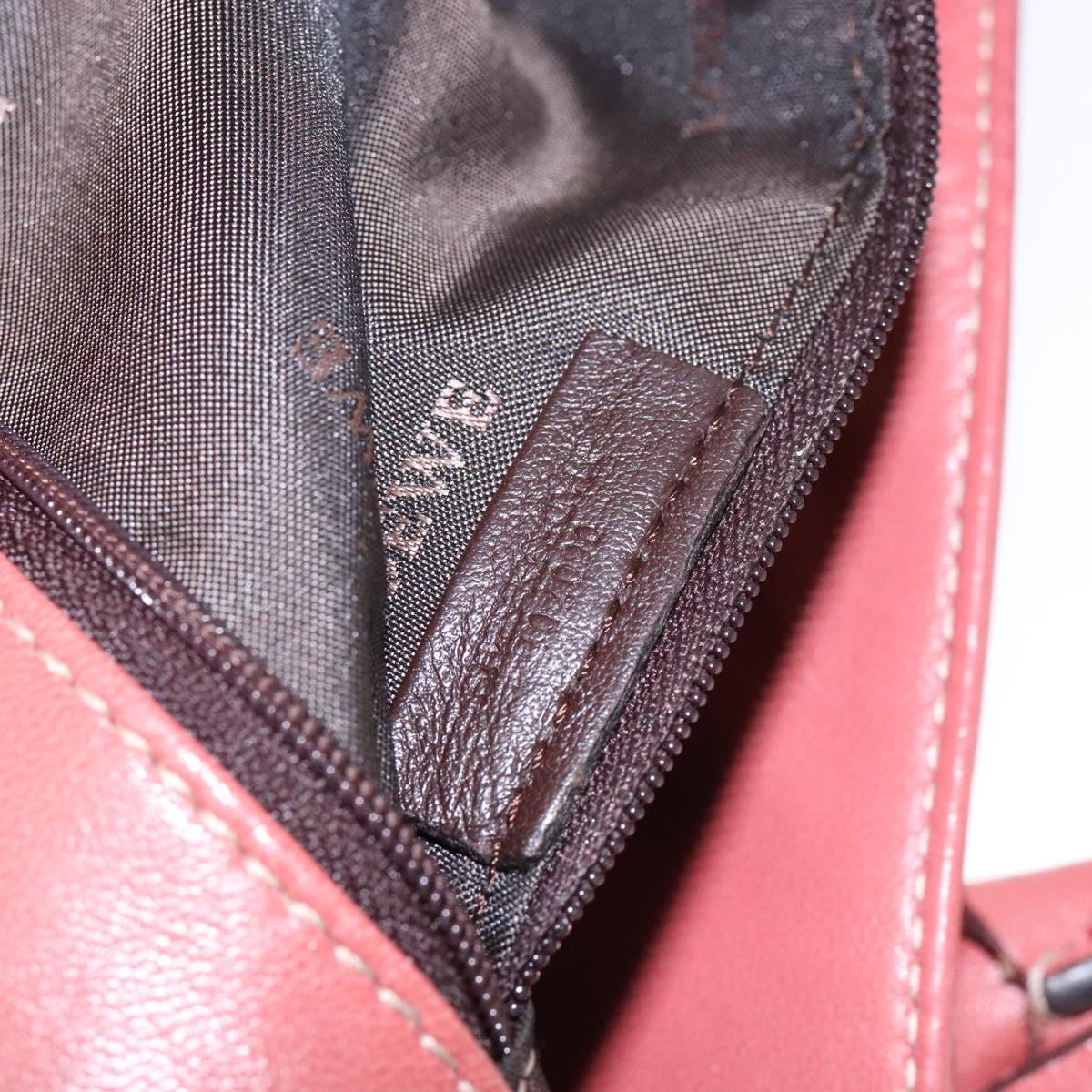 LOEWE Anagram Hand Bag Leather Pink Gold Auth ep10499