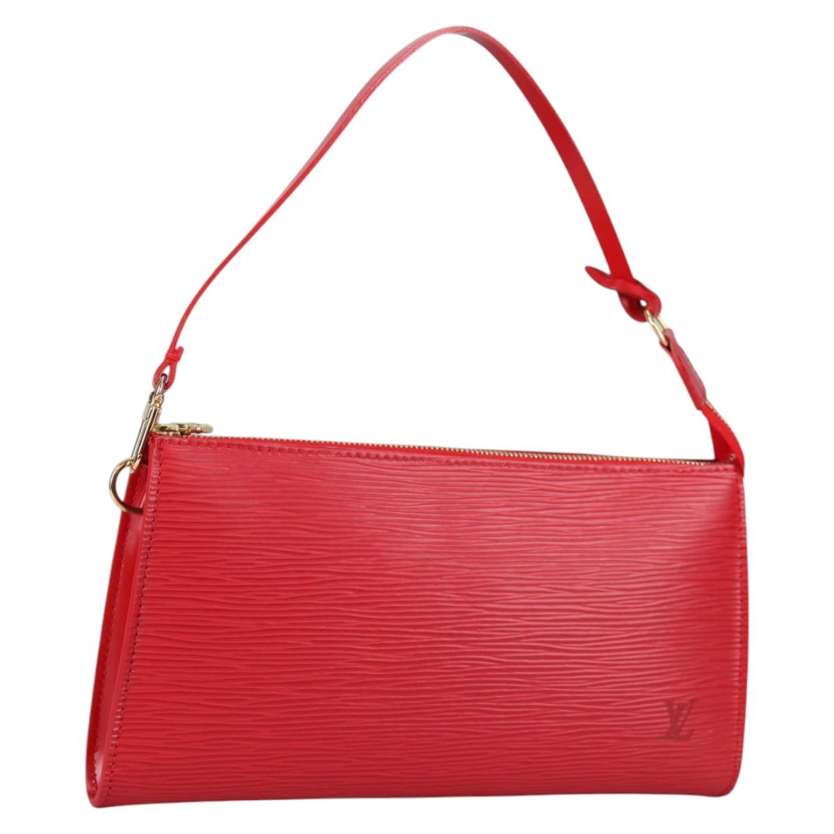 LOUIS VUITTON Epi Pochette Accessoires Pouch Red M52947 LV Auth ep10505V
