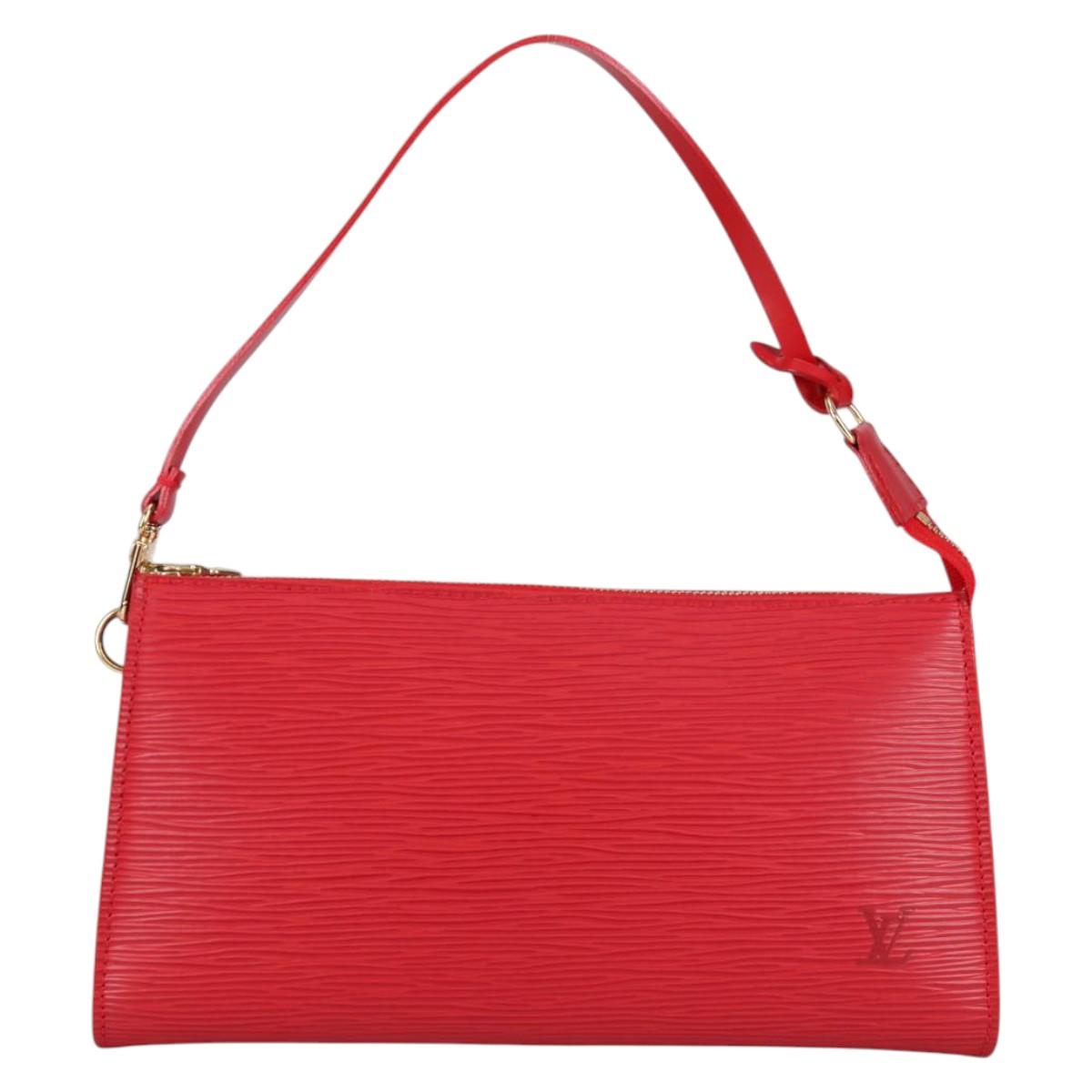 LOUIS VUITTON Epi Pochette Accessoires Pouch Red M52947 LV Auth ep10505V