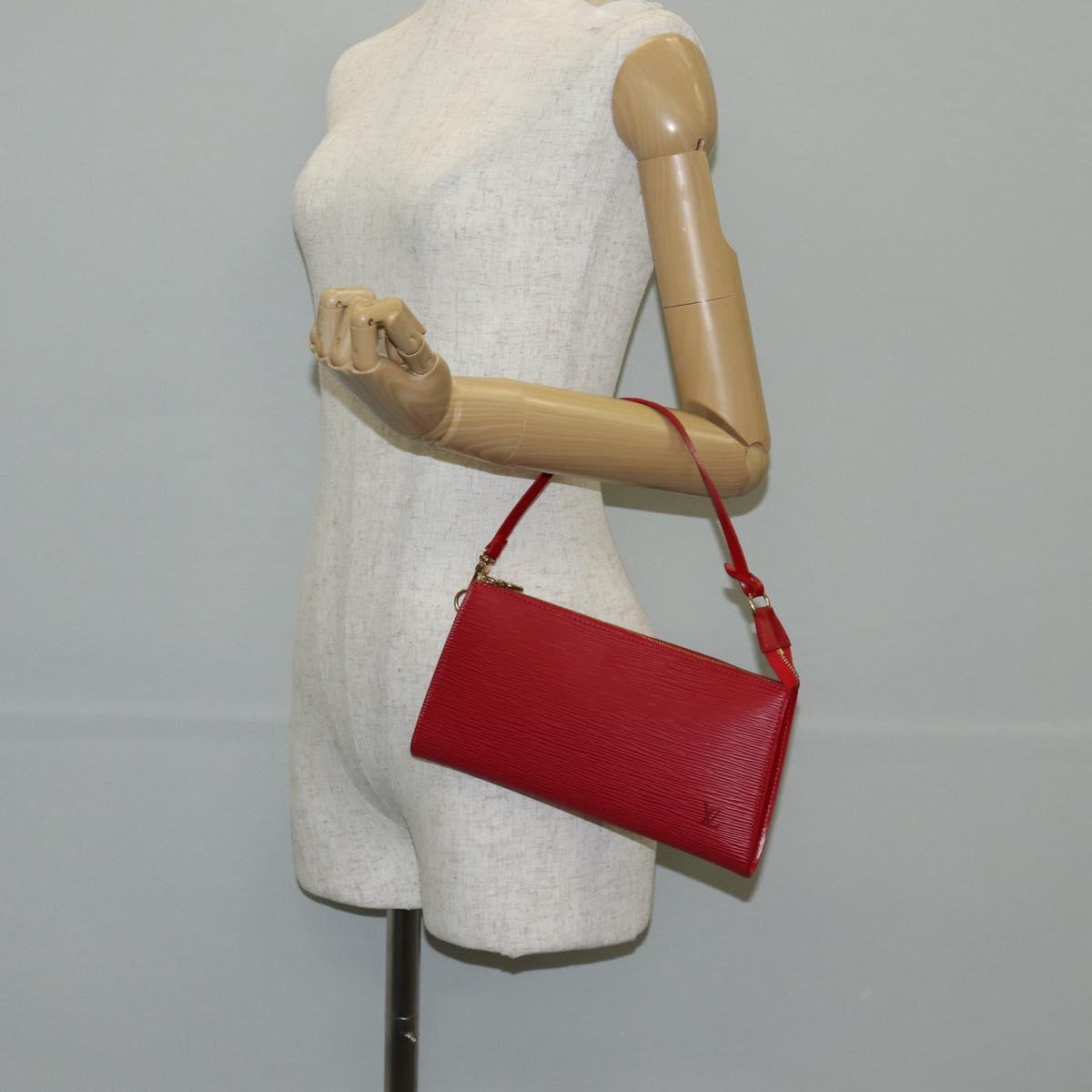 LOUIS VUITTON Epi Pochette Accessoires Pouch Red M52947 LV Auth ep10505V