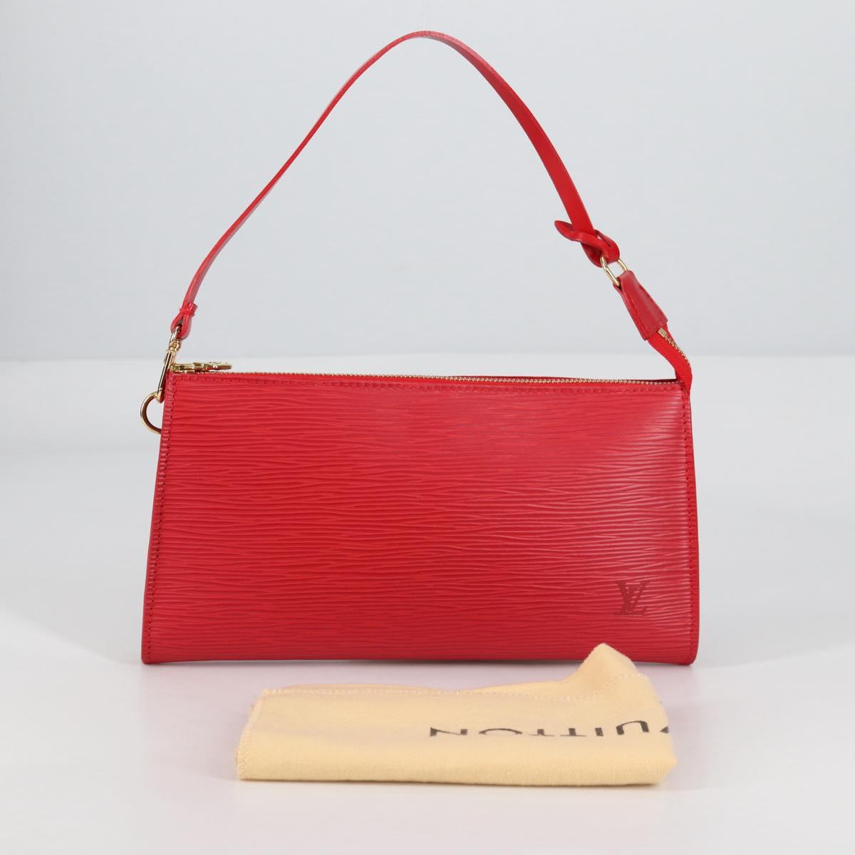 LOUIS VUITTON Epi Pochette Accessoires Pouch Red M52947 LV Auth ep10505V