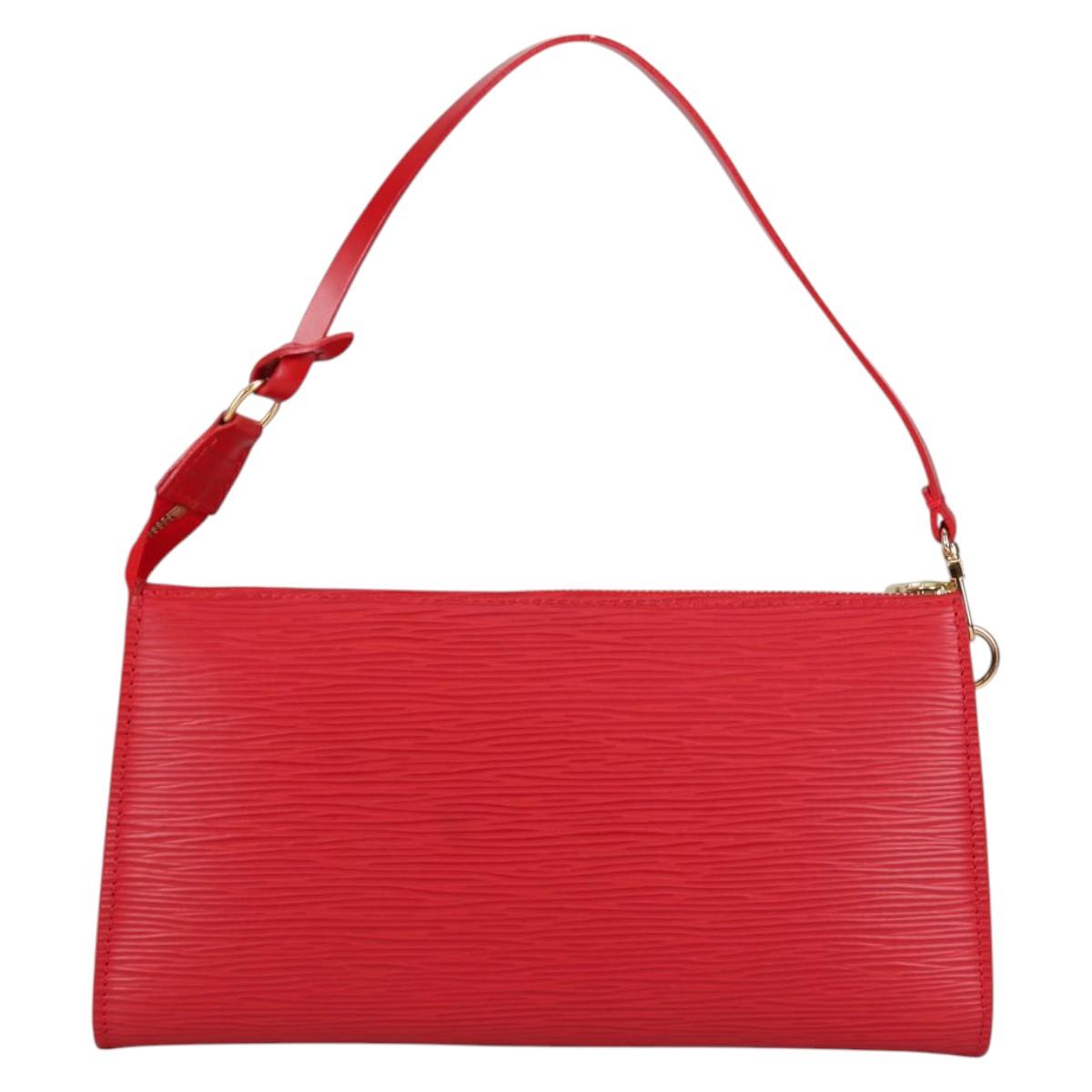LOUIS VUITTON Epi Pochette Accessoires Pouch Red M52947 LV Auth ep10505V