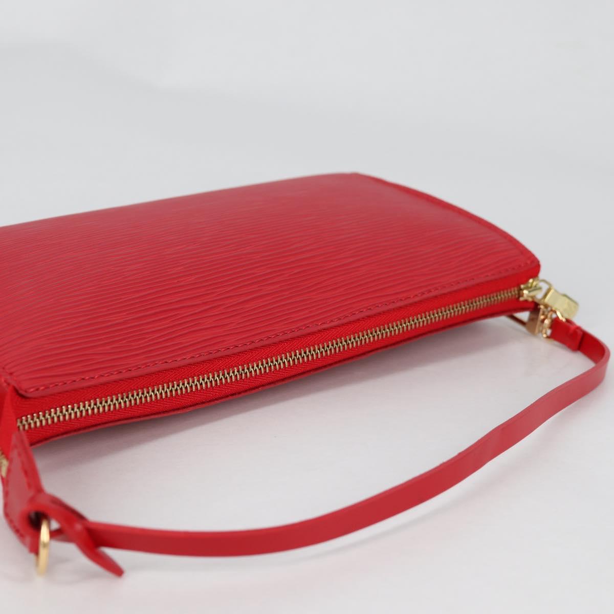 LOUIS VUITTON Epi Pochette Accessoires Pouch Red M52947 LV Auth ep10505V
