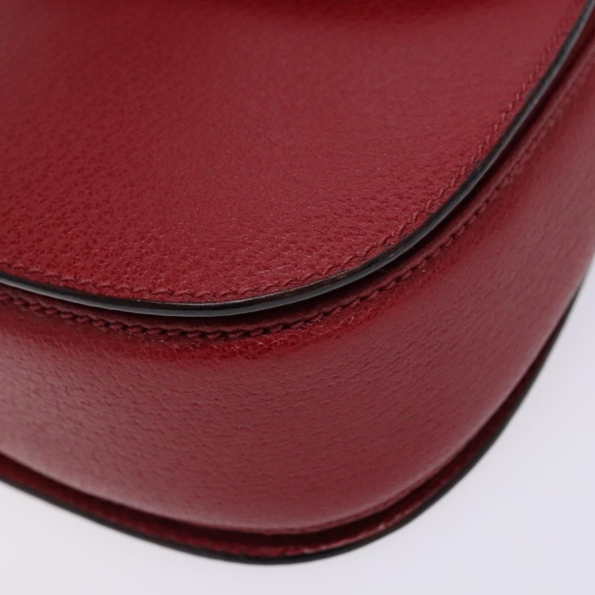 GUCCI Bamboo Hand Bag Leather Red Gold 000 46 0188 Auth ep10510
