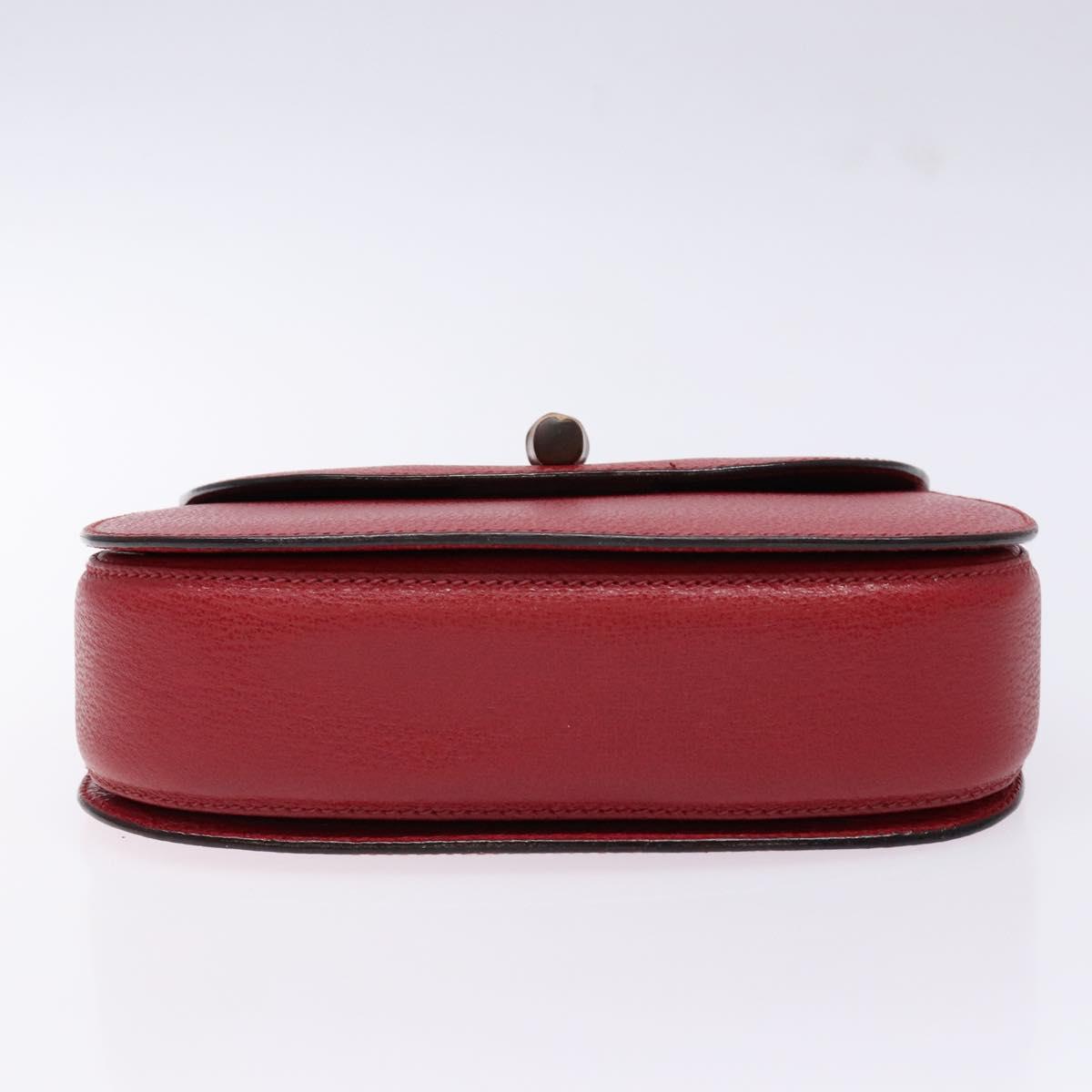GUCCI Bamboo Hand Bag Leather Red Gold 000 46 0188 Auth ep10510