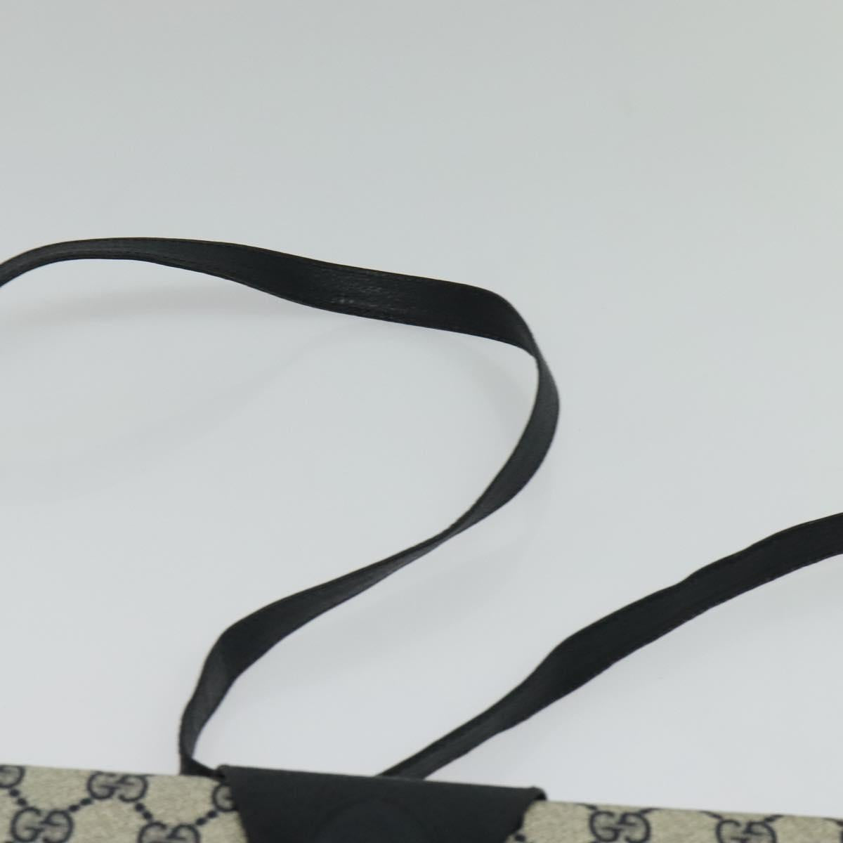 GUCCI GG Supreme Shoulder Bag PVC Navy Gold Auth ep10523