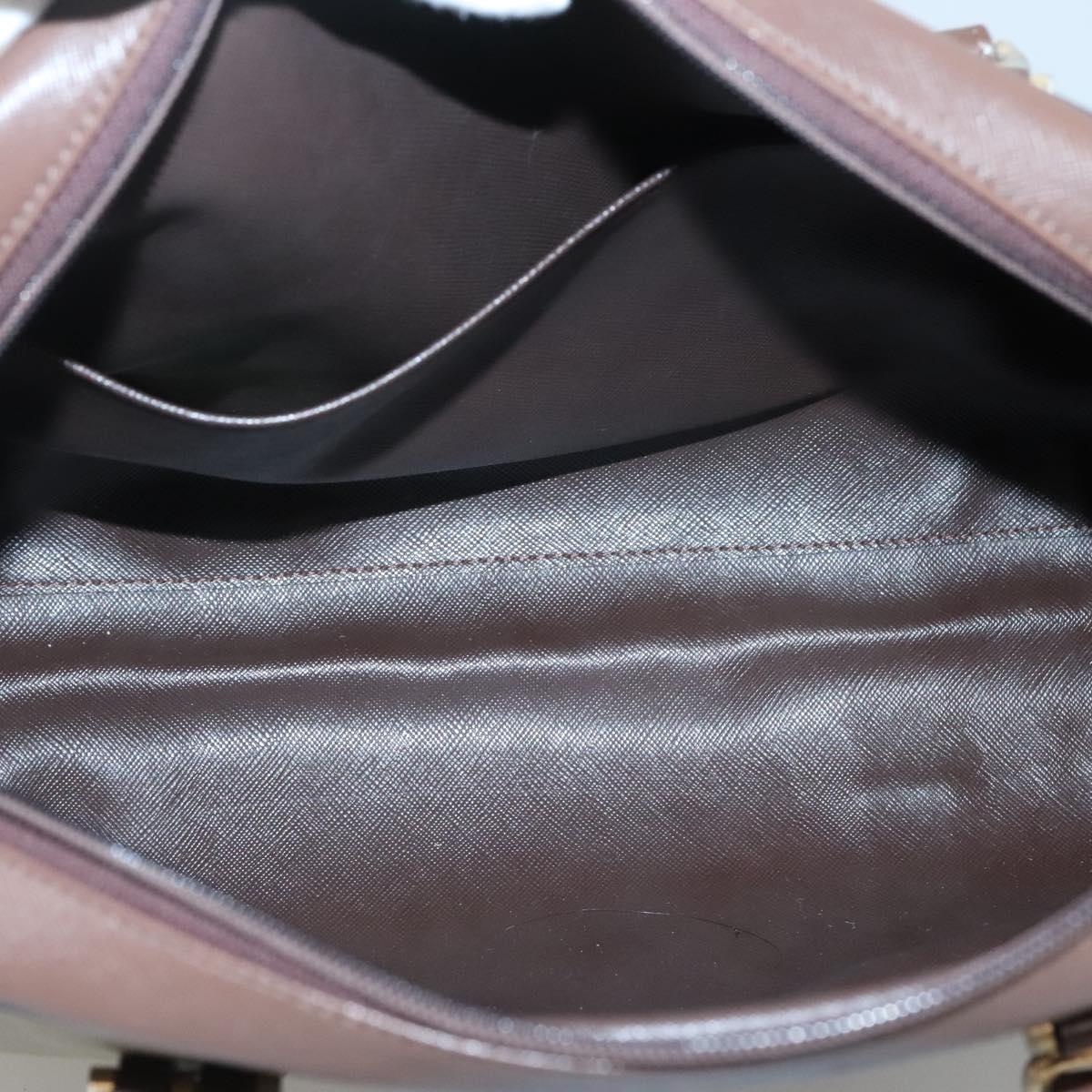 Burberrys Nova Check Hand Bag Canvas Gold Beige Auth ep10525