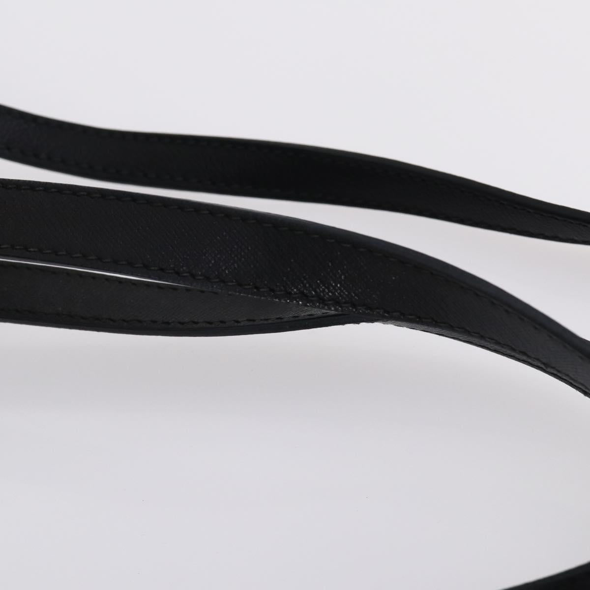 PRADA Tote Bag Leather 2way Black Silver Auth ep10526