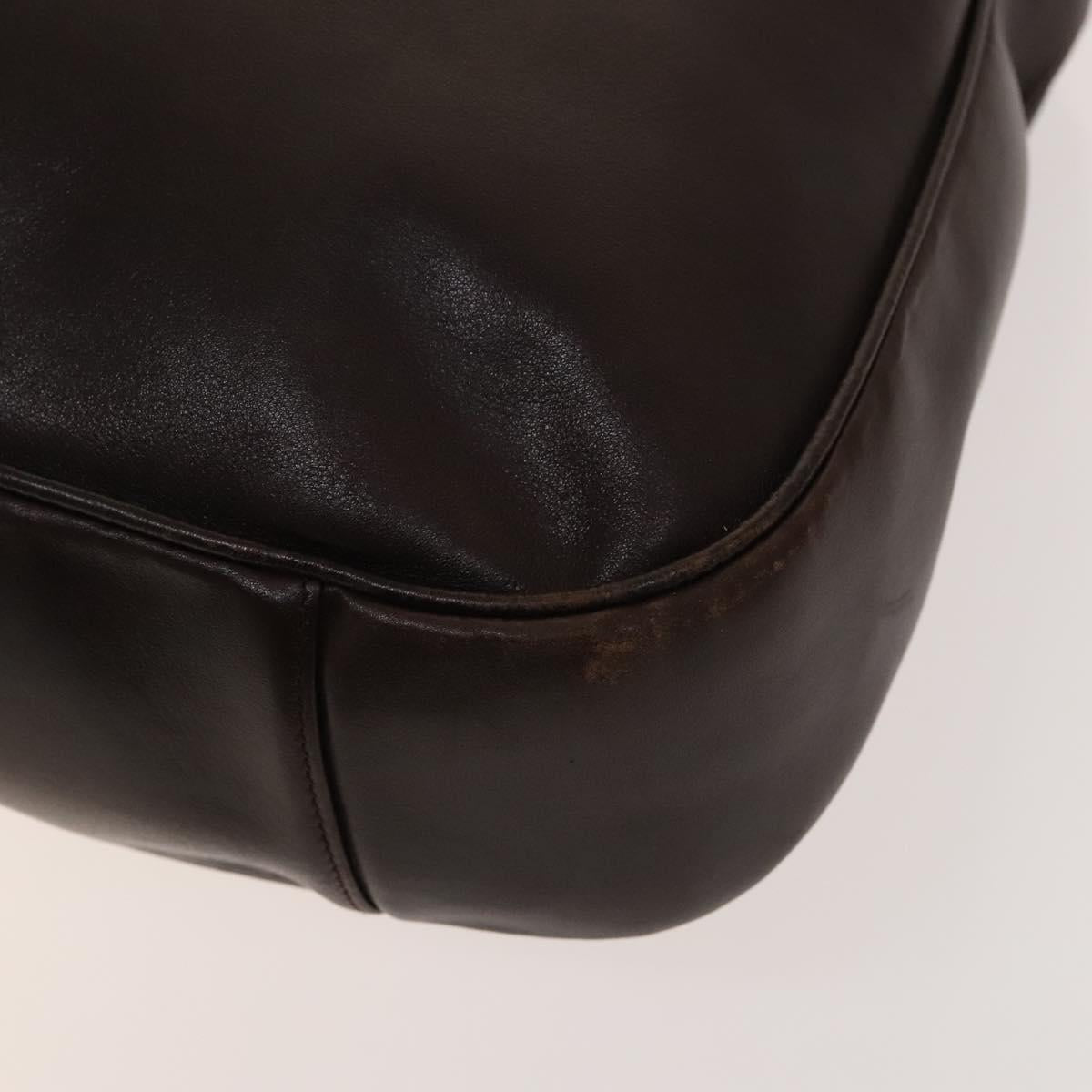 GUCCI Bamboo Hand Bag Leather 2way Brown Gold Auth ep10532