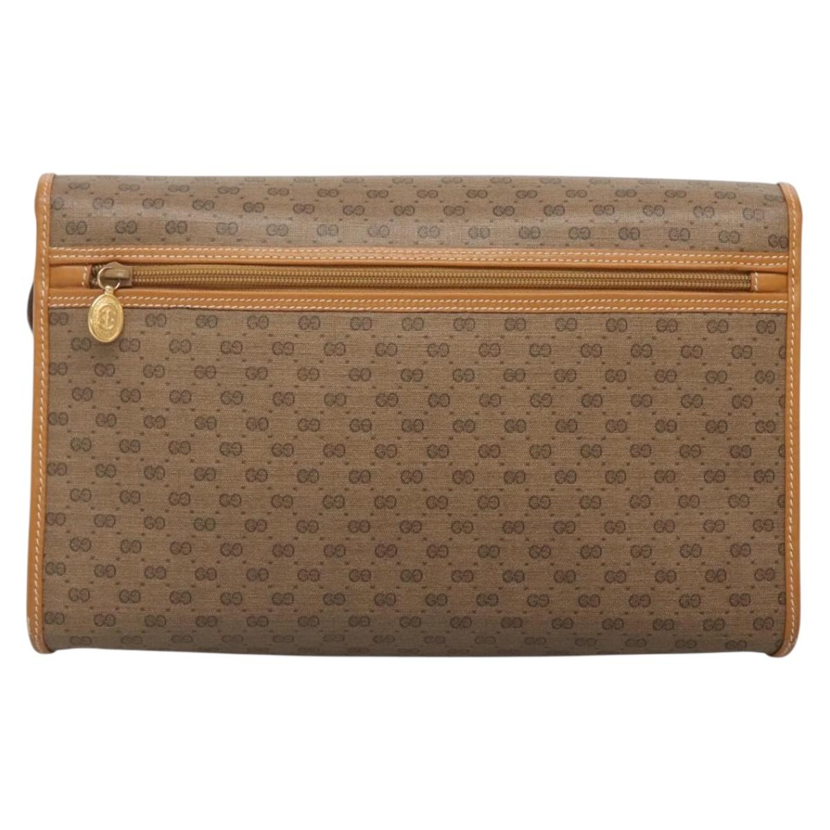 GUCCI Micro GG Supreme Shoulder Bag PVC Beige Gold 004 58 0264 Auth ep10535