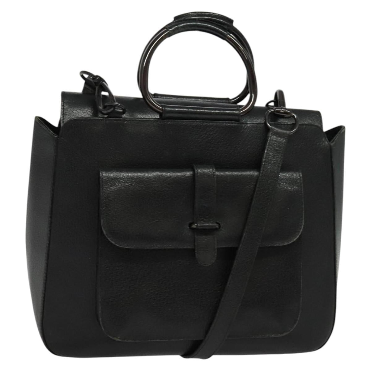 GUCCI Hand Bag Leather 2way Black 000 2058 0307 6 Auth ep10542