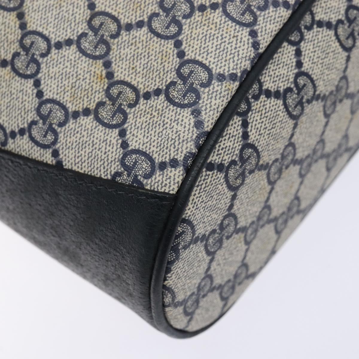 GUCCI GG Supreme Sherry Line Shoulder Bag PVC Navy Gold 164 02 034 Auth ep10545