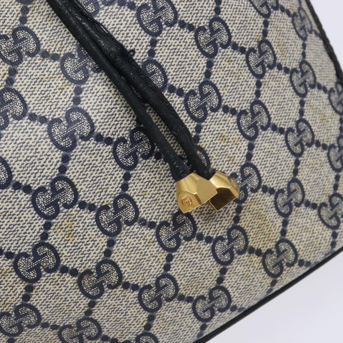 GUCCI GG Supreme Sherry Line Shoulder Bag PVC Navy Gold 164 02 034 Auth ep10545