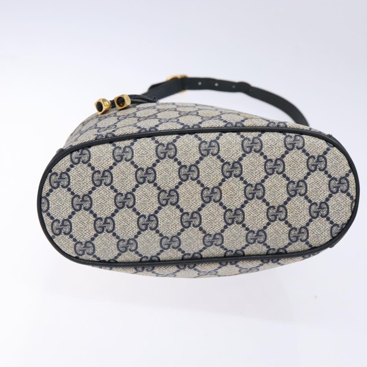 GUCCI GG Supreme Sherry Line Shoulder Bag PVC Navy Gold 164 02 034 Auth ep10545
