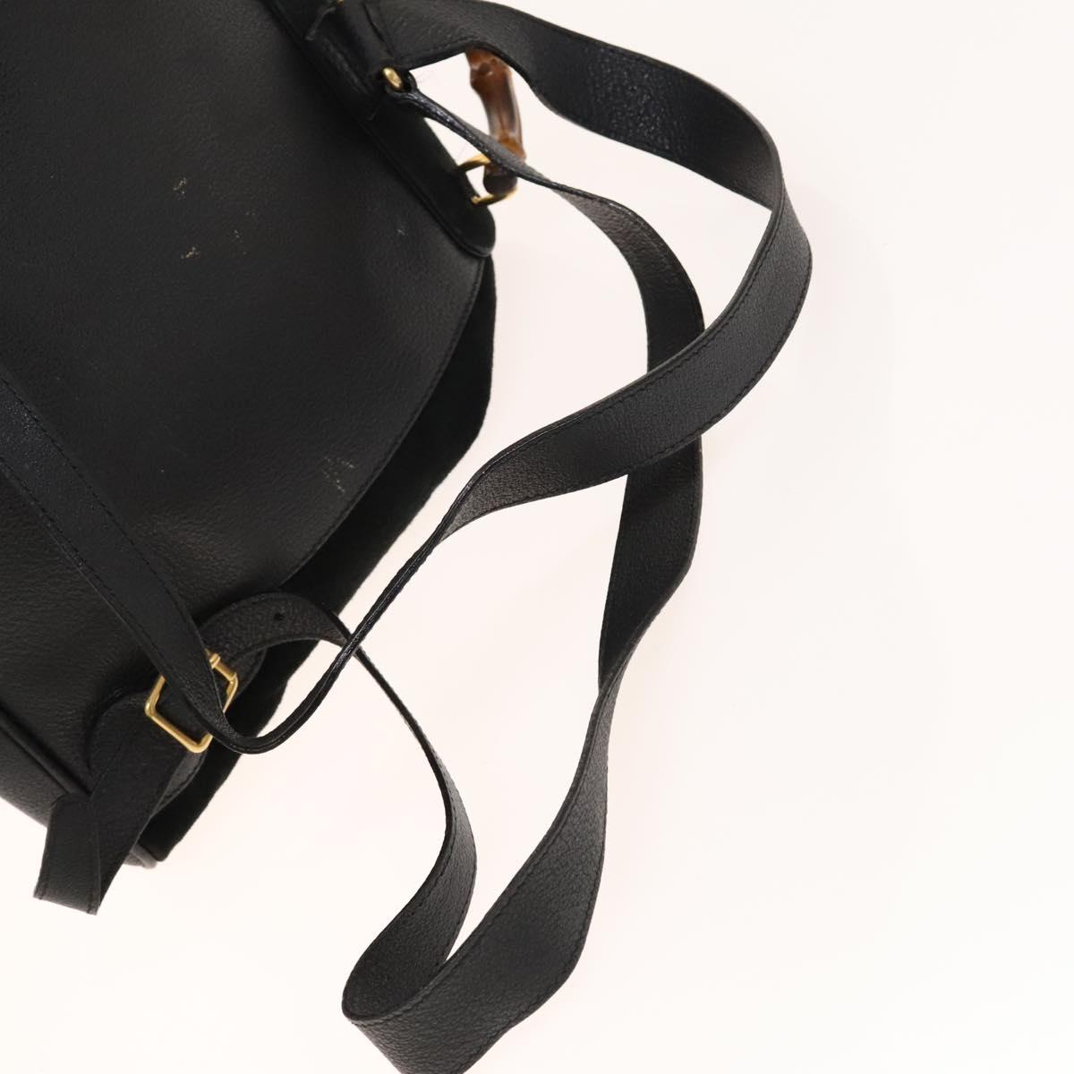 GUCCI Bamboo Backpack Suede Black Gold 003 2058 0016 Auth ep10550