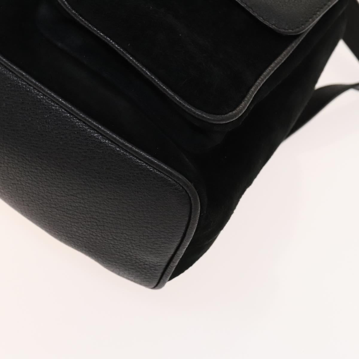 GUCCI Bamboo Backpack Suede Black Gold 003 2058 0016 Auth ep10550