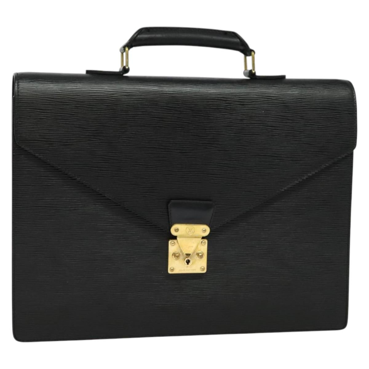 LOUIS VUITTON Epi Serviette Ambassador Business Bag Black M54412 LV Auth ep10554