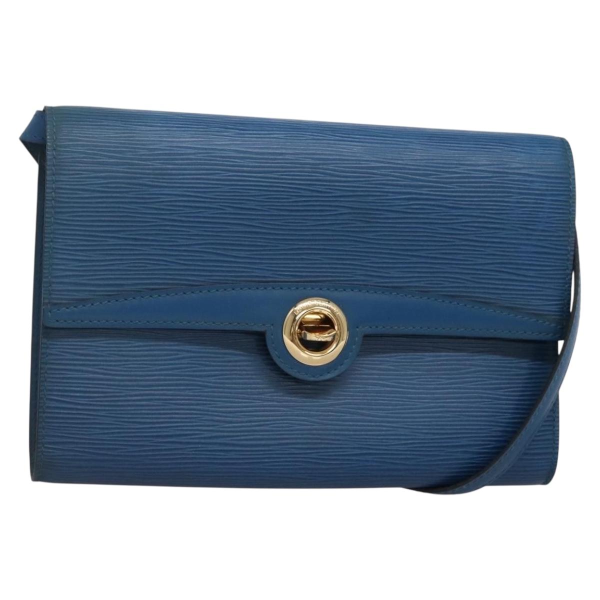 LOUIS VUITTON Epi Pochette Arche Shoulder Bag Blue M52575 LV Auth ep10558