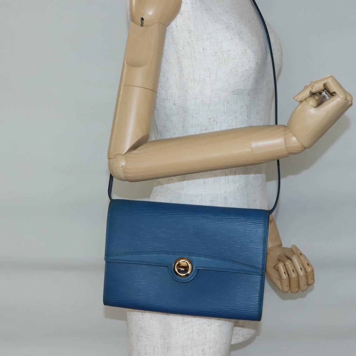 LOUIS VUITTON Epi Pochette Arche Shoulder Bag Blue M52575 LV Auth ep10558