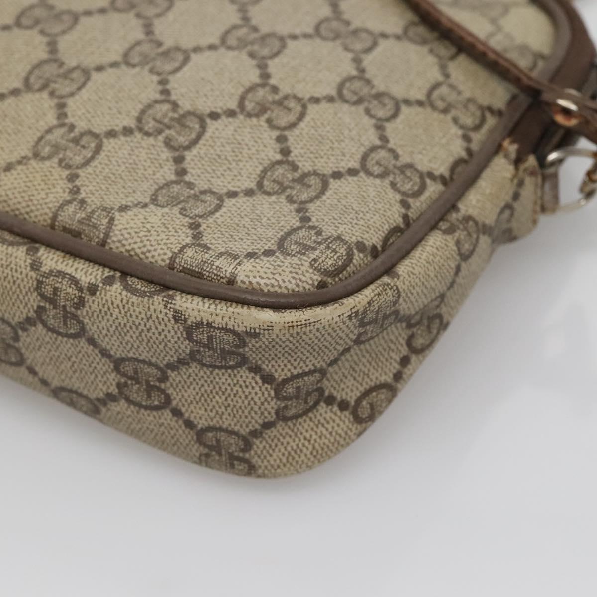 GUCCI GG Supreme Shoulder Bag PVC Beige Gold 56 02 068 Auth ep10564