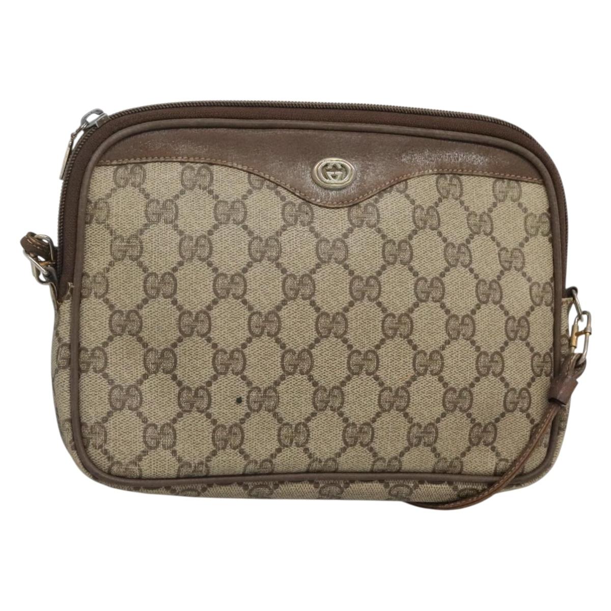 GUCCI GG Supreme Shoulder Bag PVC Beige Gold 56 02 068 Auth ep10564