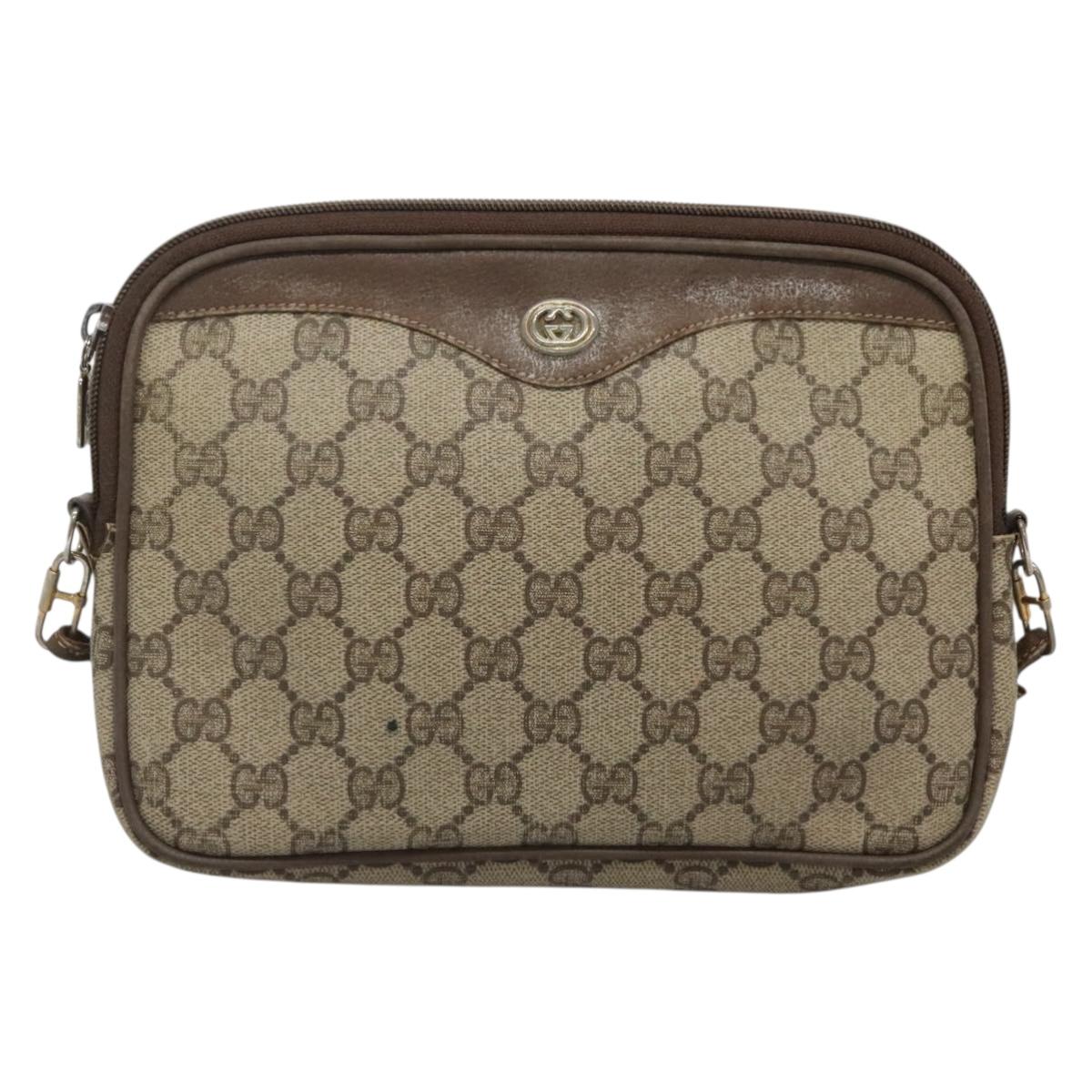 GUCCI GG Supreme Shoulder Bag PVC Beige Gold 56 02 068 Auth ep10564