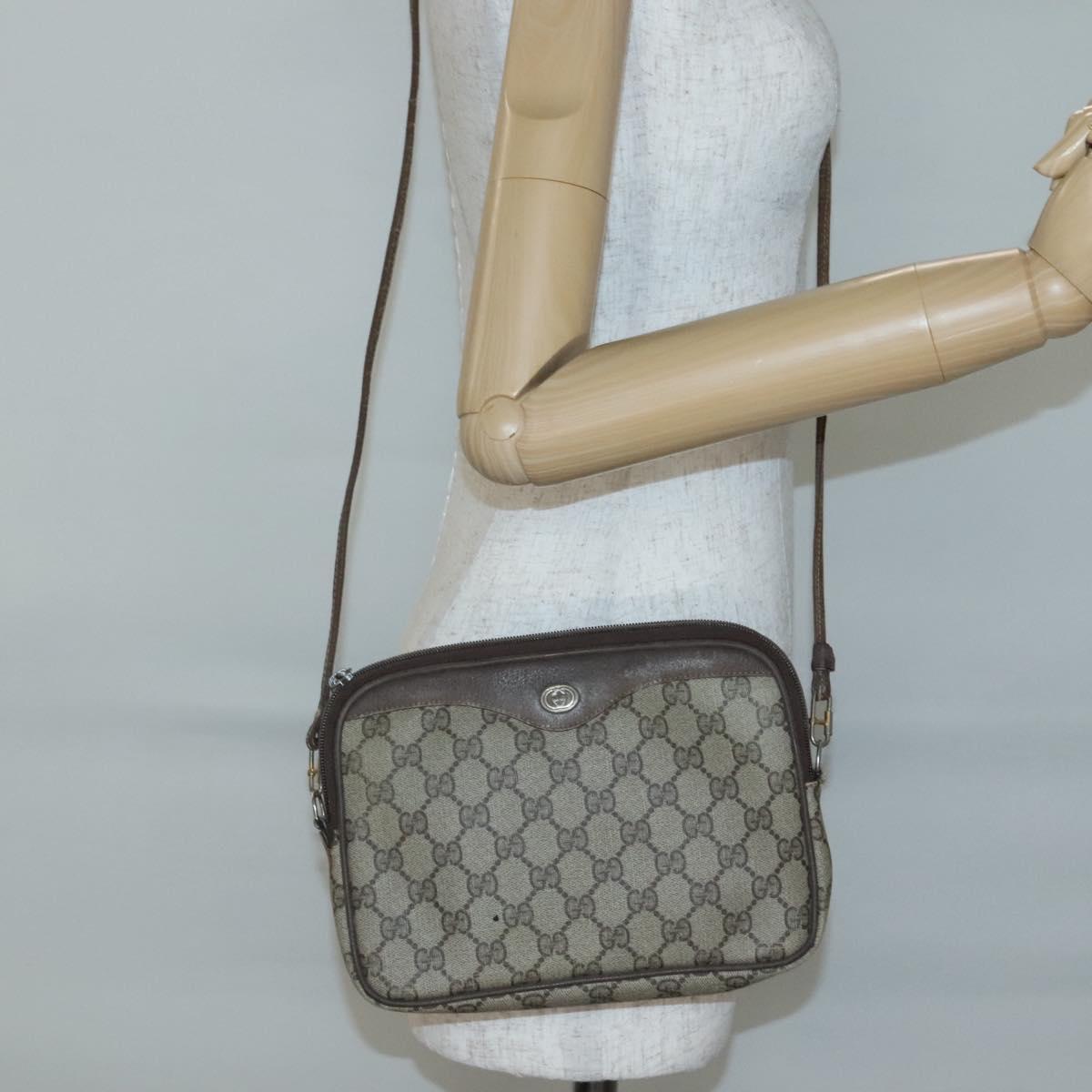 GUCCI GG Supreme Shoulder Bag PVC Beige Gold 56 02 068 Auth ep10564