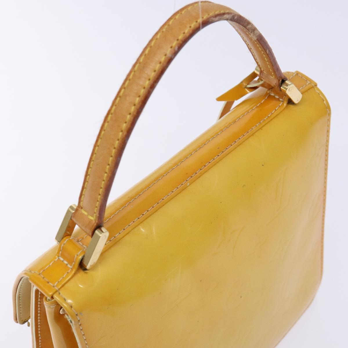 LOUIS VUITTON Monogram Vernis Spring Street Bag Lime Yellow M91068 Auth ep10568