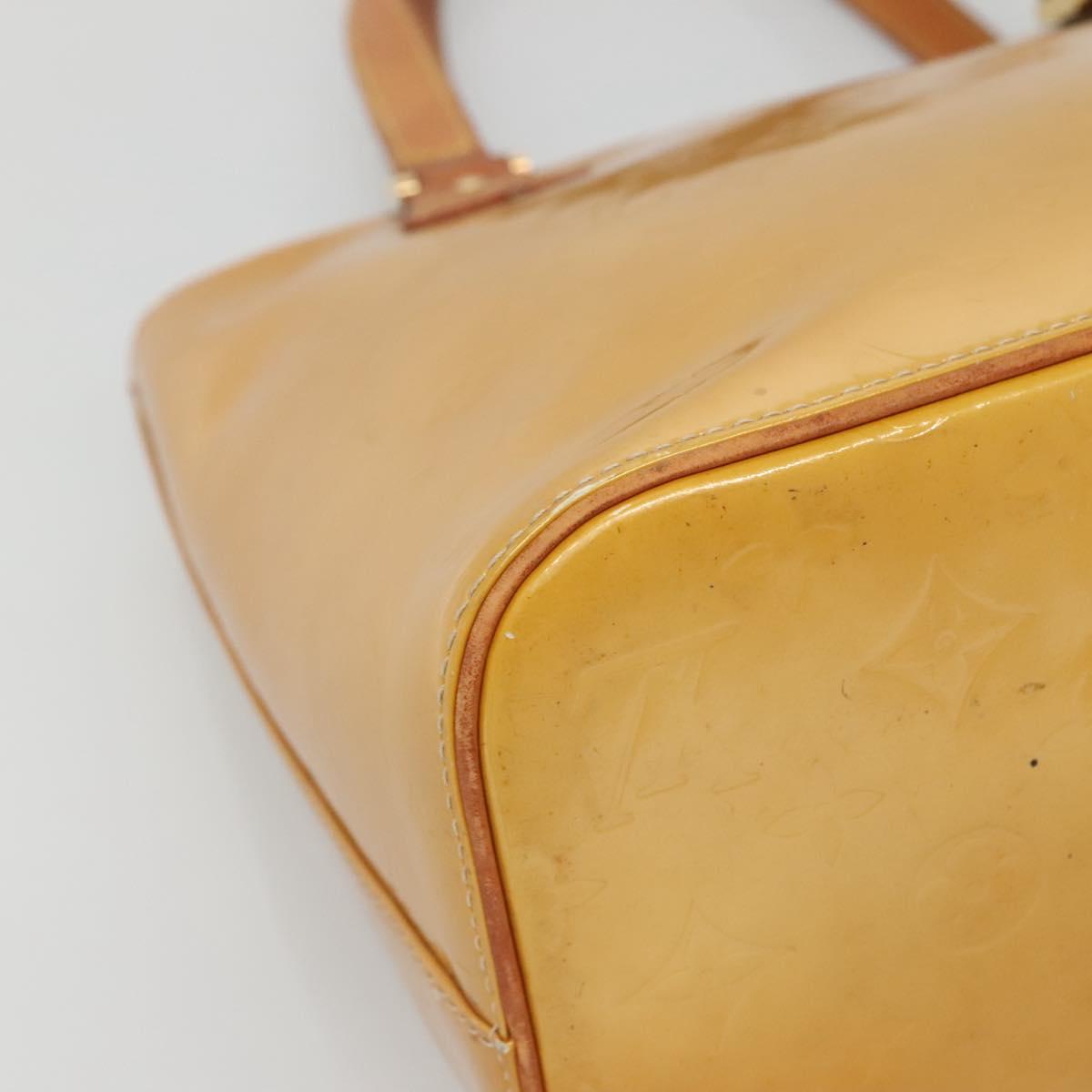 LOUIS VUITTON Monogram Vernis Houston Hand Bag Beige M91004 LV Auth ep10571