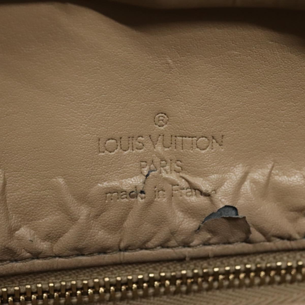 LOUIS VUITTON Monogram Vernis Houston Hand Bag Beige M91004 LV Auth ep10571