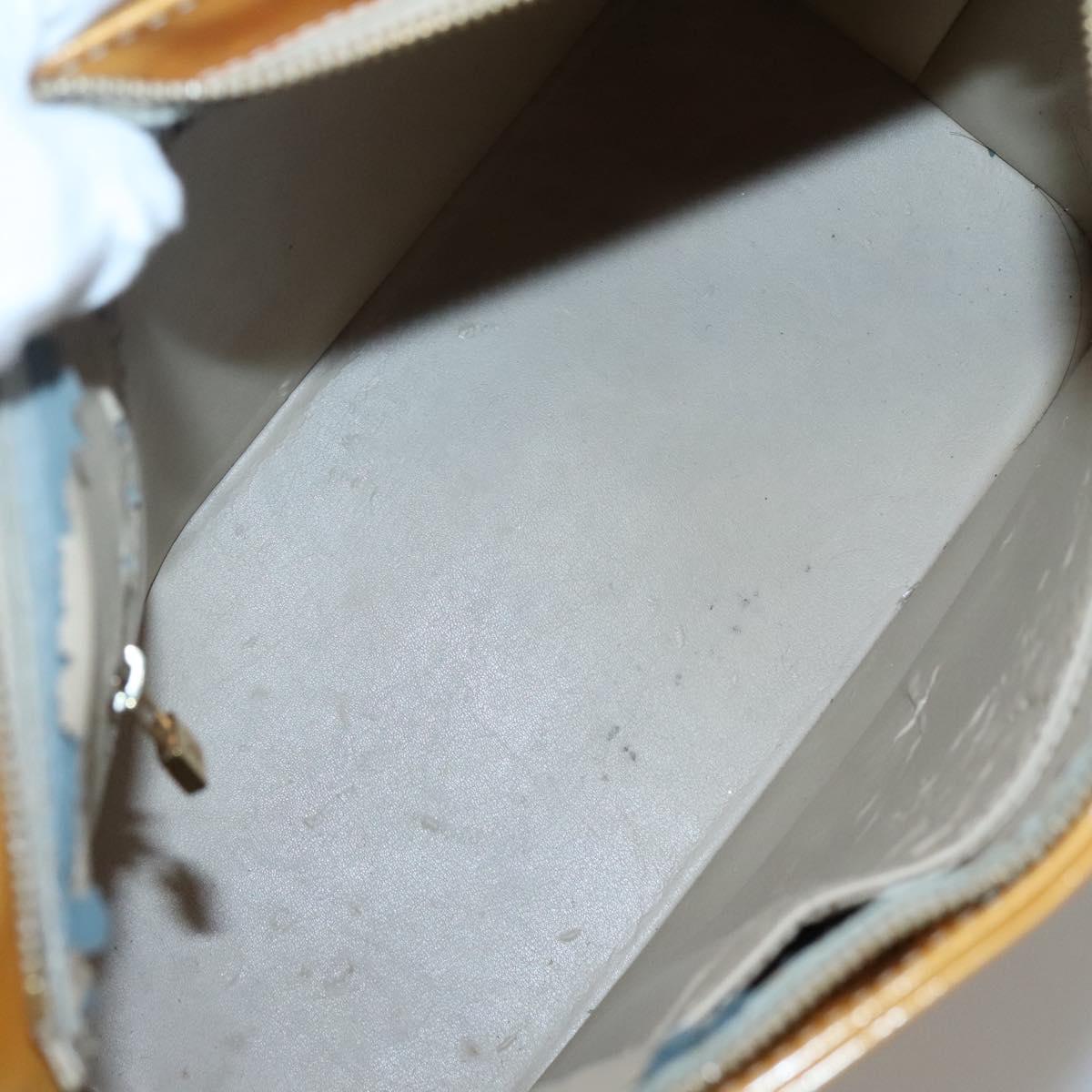 LOUIS VUITTON Monogram Vernis Houston Hand Bag Beige M91004 LV Auth ep10571