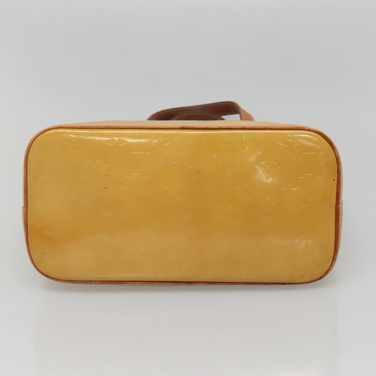 LOUIS VUITTON Monogram Vernis Houston Hand Bag Beige M91004 LV Auth ep10571
