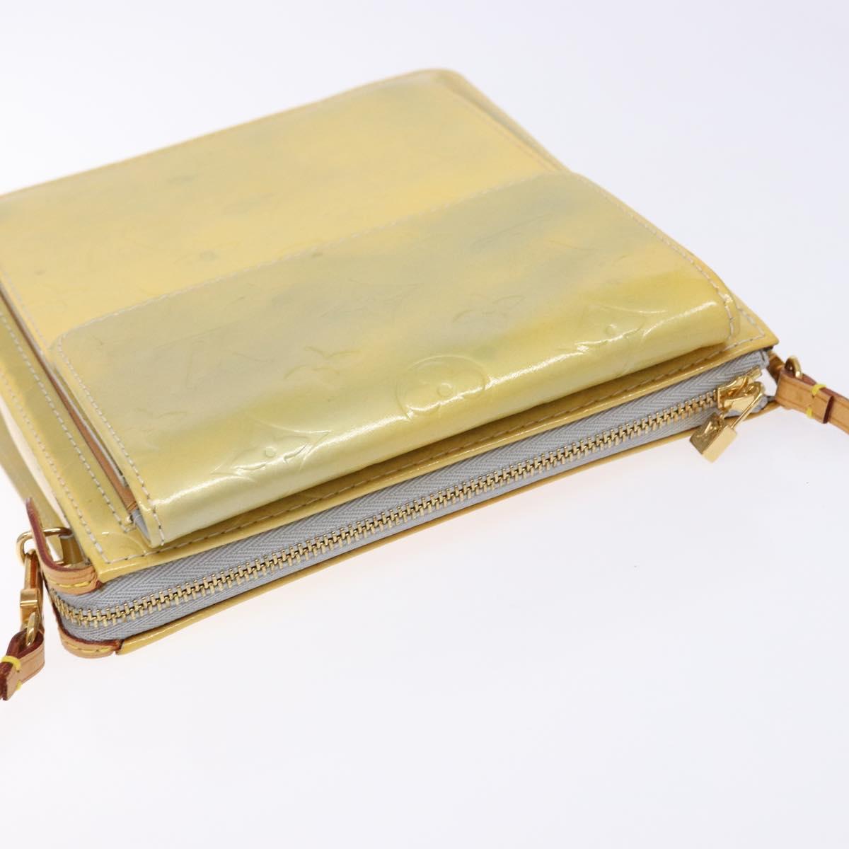 LOUIS VUITTON Monogram Vernis Motto Accessory Pouch Gris M91030 LV Auth ep10575