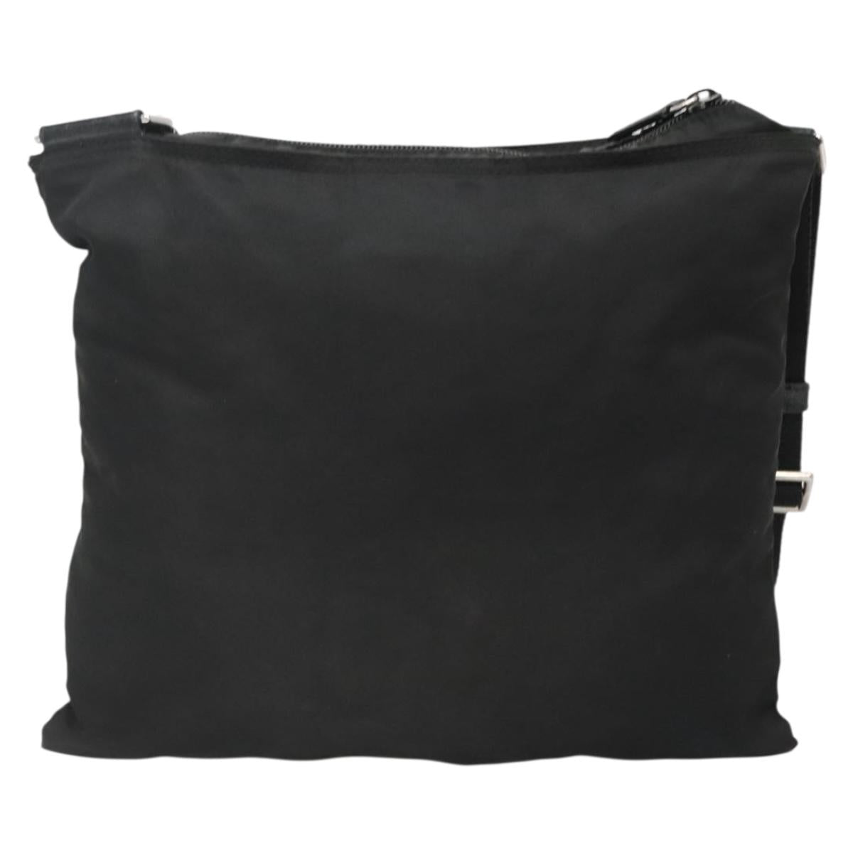 PRADA Shoulder Bag Nylon Black Silver Auth ep10576