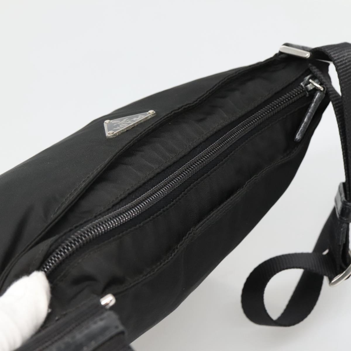 PRADA Shoulder Bag Nylon Black Silver Auth ep10576