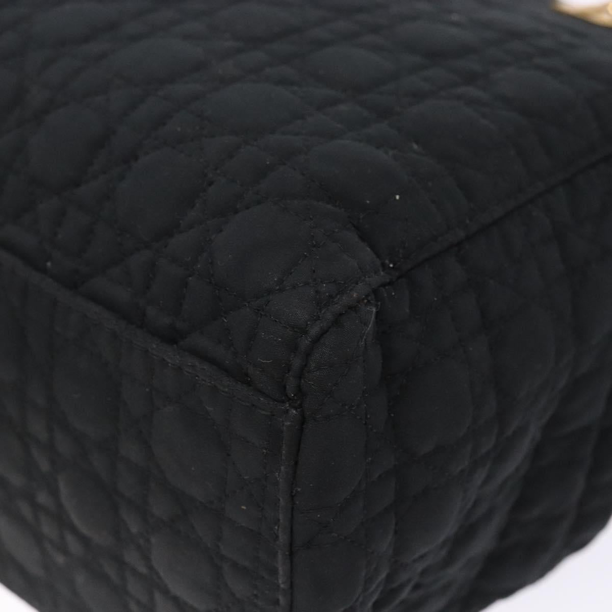Christian Dior Lady Dior Canage Hand Bag Nylon Black Gold Auth ep10577