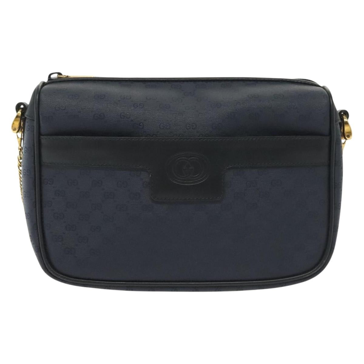 GUCCI Micro GG Supreme Chain Shoulder Bag PVC Navy Gold 001 14 0412 Auth ep10578