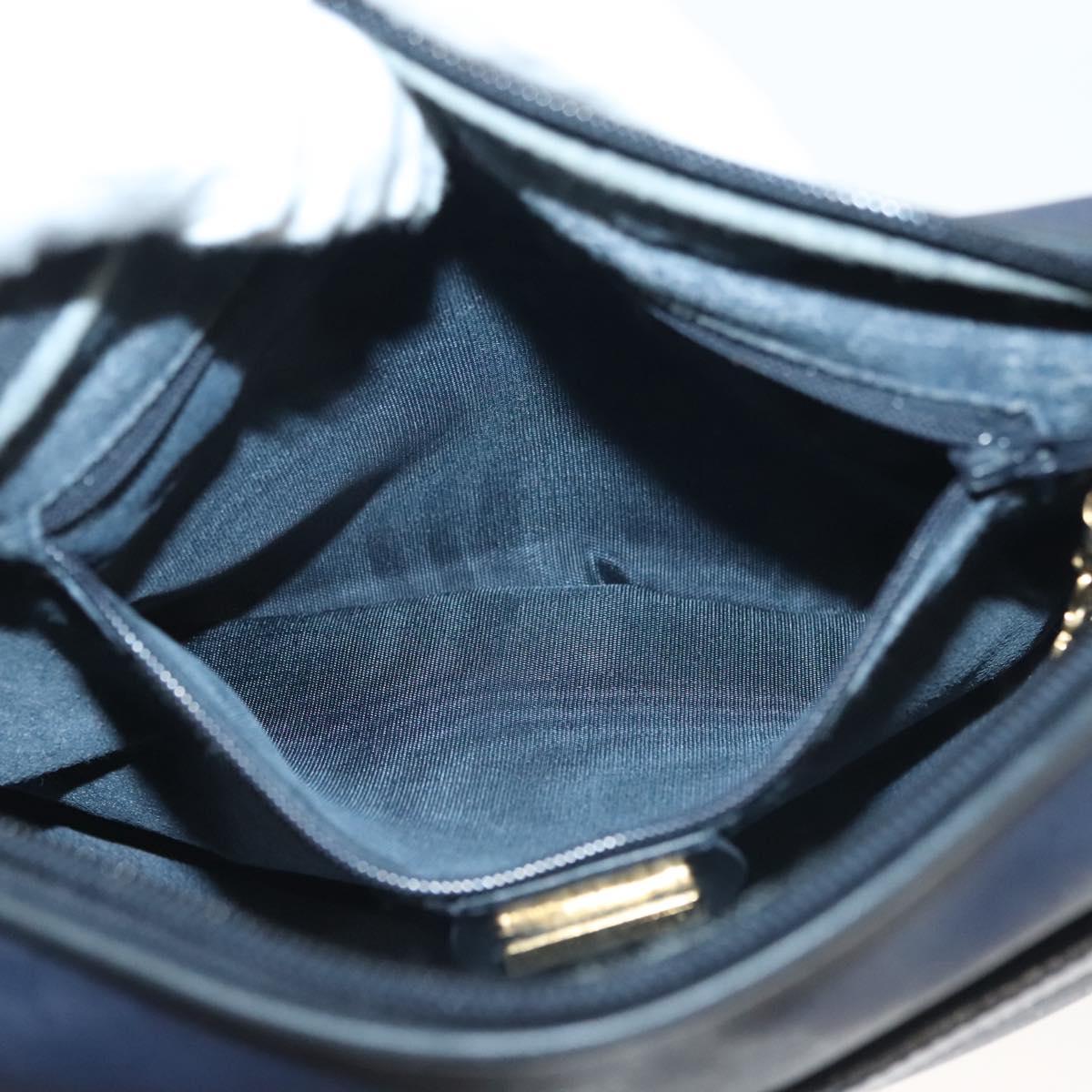 GUCCI Micro GG Supreme Chain Shoulder Bag PVC Navy Gold 001 14 0412 Auth ep10578