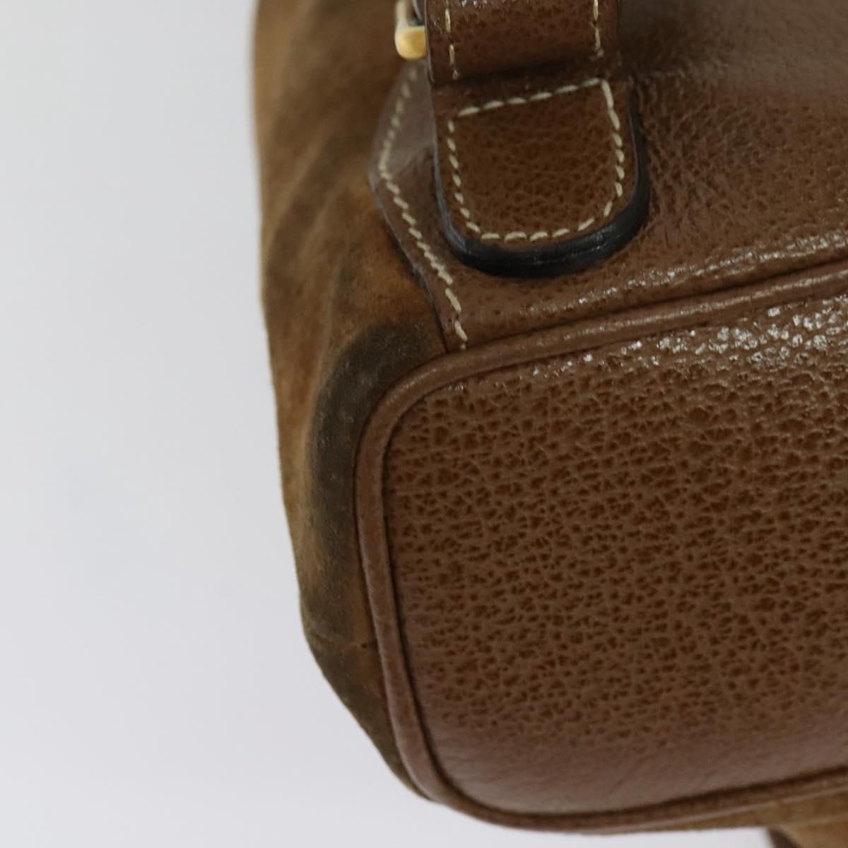 GUCCI Bamboo Backpack Suede Brown Gold 003 58 0030 Auth ep10582