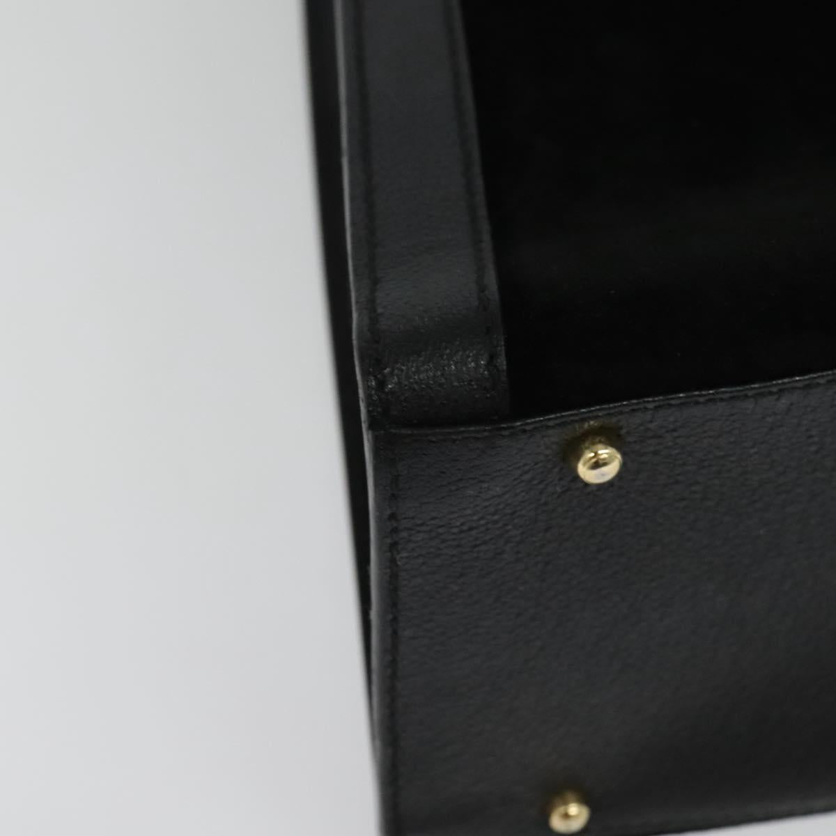 GUCCI Bamboo Hand Bag Suede Leather Black Gold 002 1186 0260 Auth ep10587