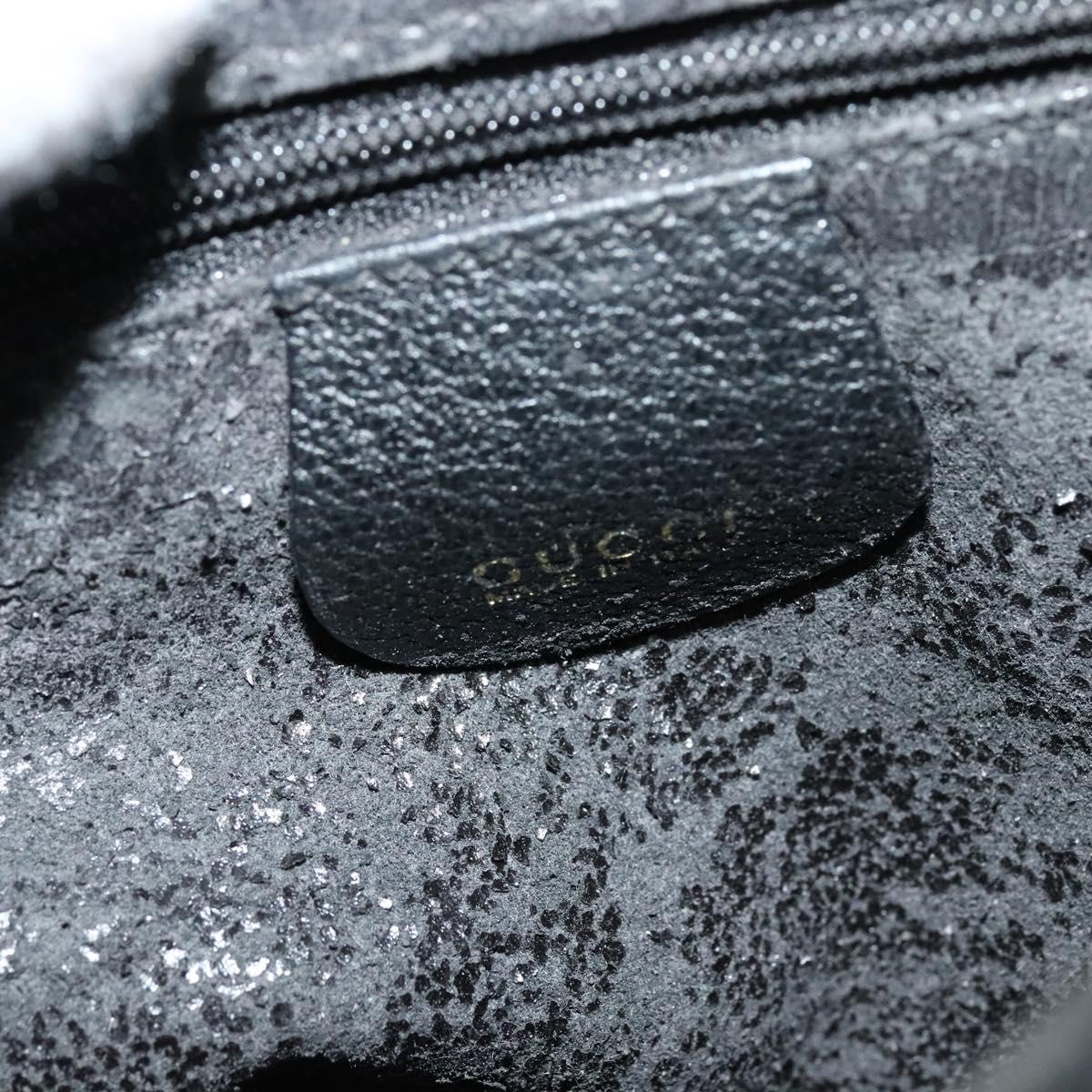 GUCCI Bamboo Hand Bag Suede Leather Black Gold 002 1186 0260 Auth ep10587