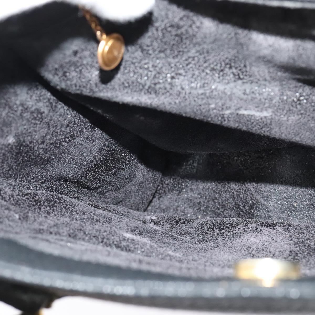 GUCCI Bamboo Hand Bag Suede Leather Black Gold 002 1186 0260 Auth ep10587