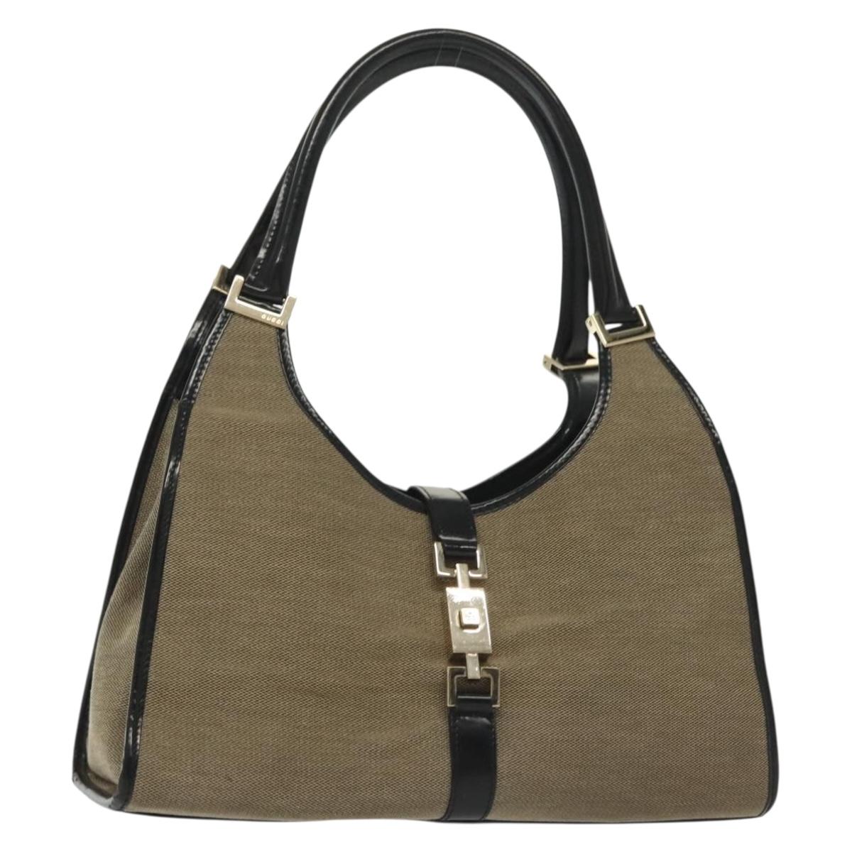 GUCCI GG Canvas Jackie Hand Bag Beige Gold 002 1067 Auth ep10589